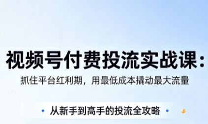 渔财老师·视频号付费投流实战课(更新5月)-白蛇网