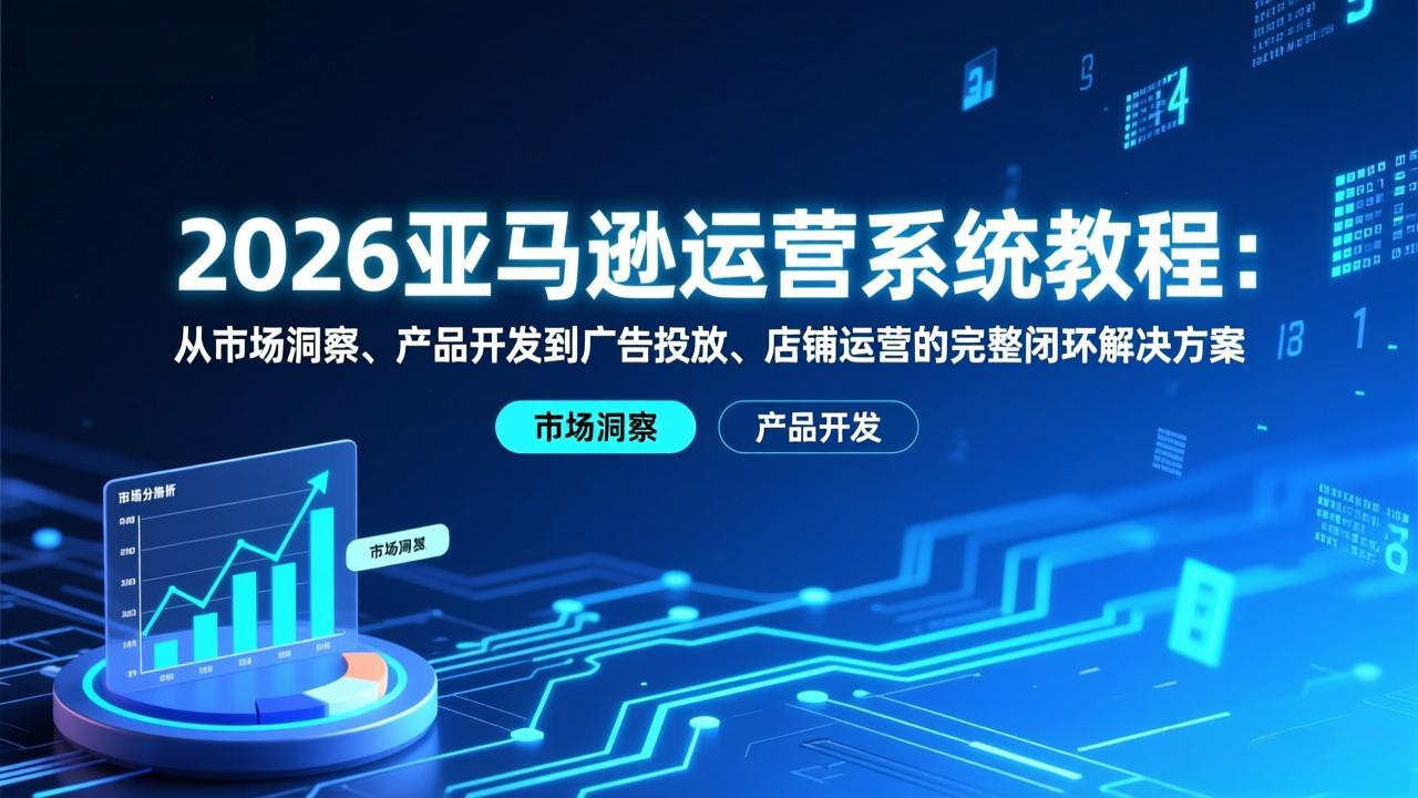 2026亚马逊运营系统教程：从市场洞察、产品开发到广告投放、店铺运营的完整闭环解决方案