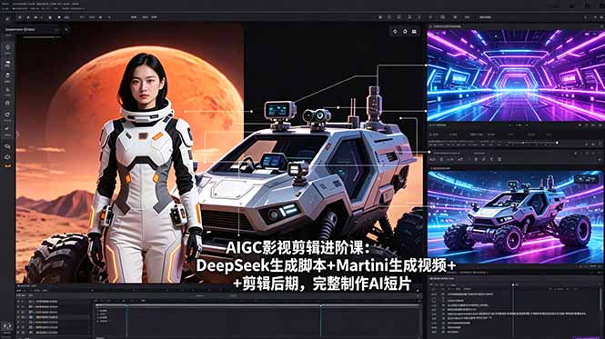 AIGC影视剪辑进阶课：DeepSeek生成脚本+Martini生成视频+剪辑后期，完整制作AI短片-白蛇网