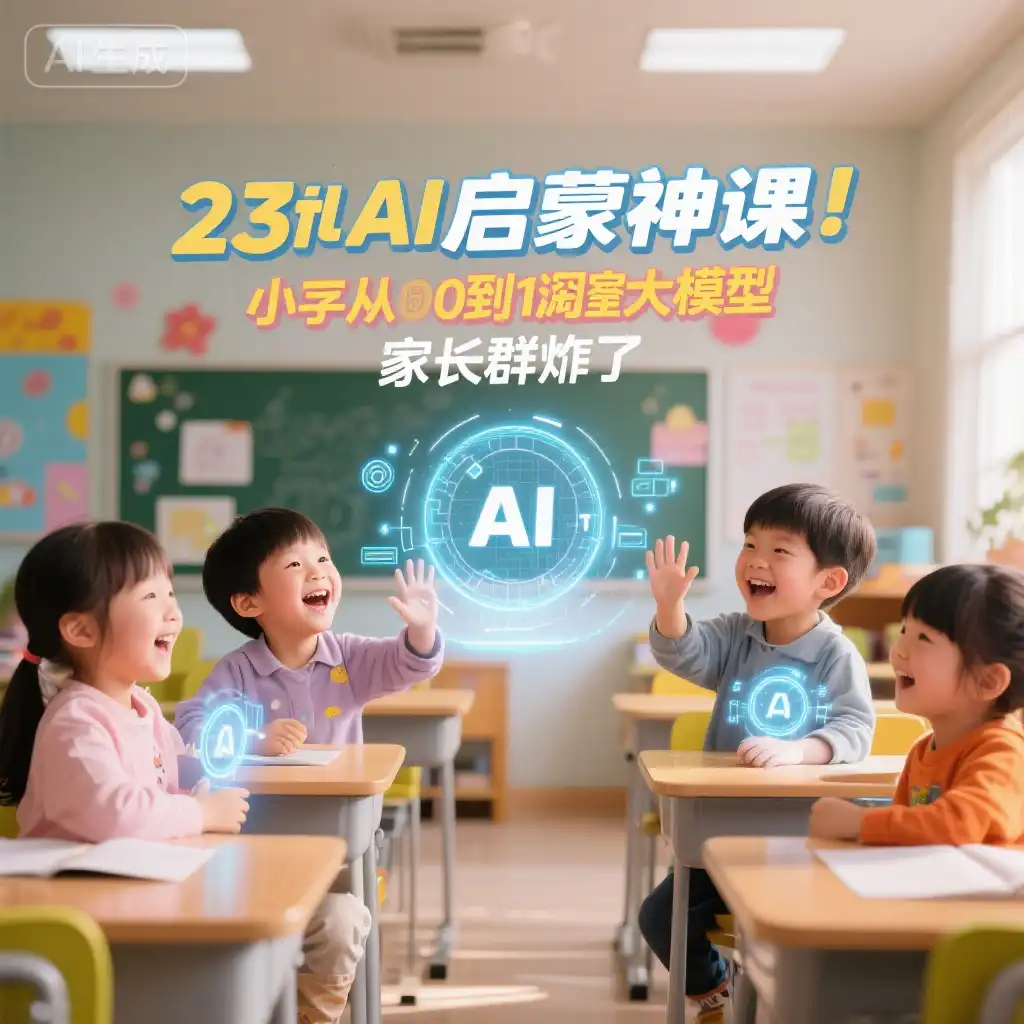 23节AI启蒙神课！孩子从0到1秒懂大模型，家长群炸了