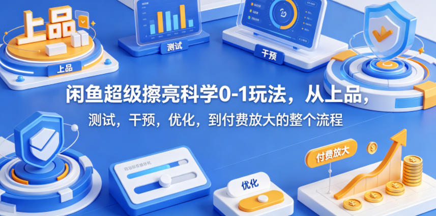 闲鱼超级擦亮科学0-1玩法，从上品，测试，干预，优化，到付费放大的整个流程-白蛇网