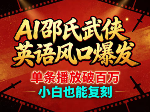 AI邵氏武侠英语风口爆发，单条播放破百万，小白也能复刻-白蛇网