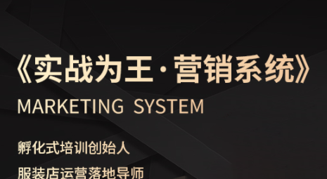老杨·服装老板必修课《实战为王-营销系统》实现业绩被动式增长