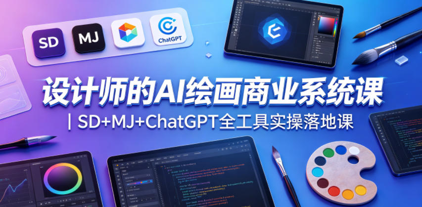 设计师的AI绘画商业系统课｜SD+MJ+ChatGPT全工具实操落地课-白蛇网