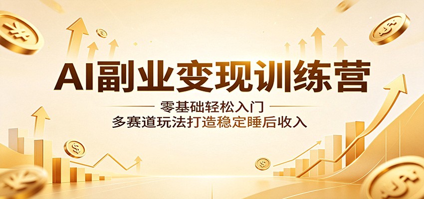 AI副业变现训练营：零基础轻松入门，多赛道玩法打造稳定睡后收入-白蛇网