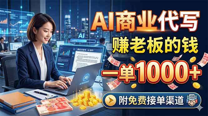 AI商业代写，赚老板的钱，一单1000+，附免费接单渠道-白蛇网