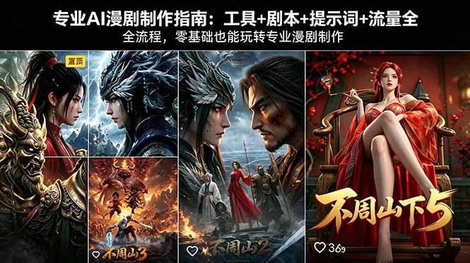 专业AI漫剧制作指南：工具+剧本+提示词+流量全流程，零基础也能玩转专业漫剧制作-白蛇网