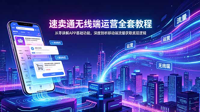 速卖通无线端运营全套教程，从零讲解APP基础功能，深度剖析移动端流量获取底层逻辑
