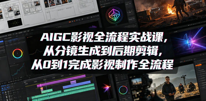 AIGC影视全流程实战课，从分镜生成到后期剪辑，从0到1完成影视制作全流程-白蛇网