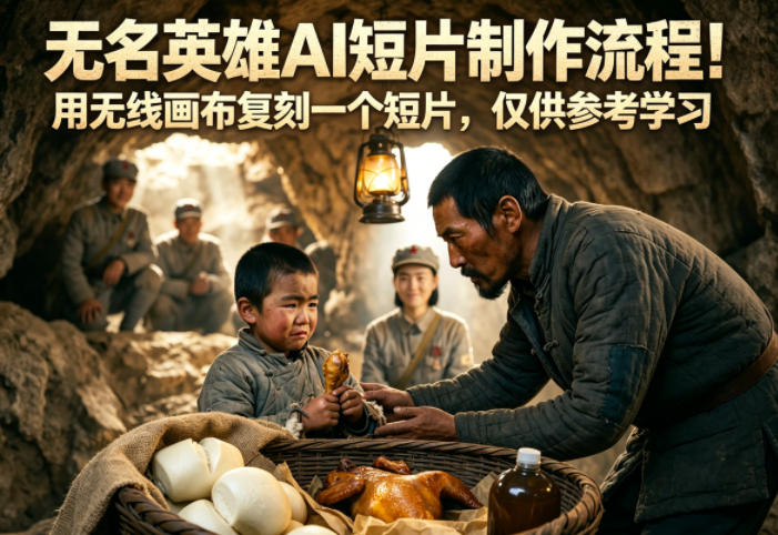 无名英雄AI短片制作流程！用无线画布复刻一个短片，仅供参考学习-白蛇网