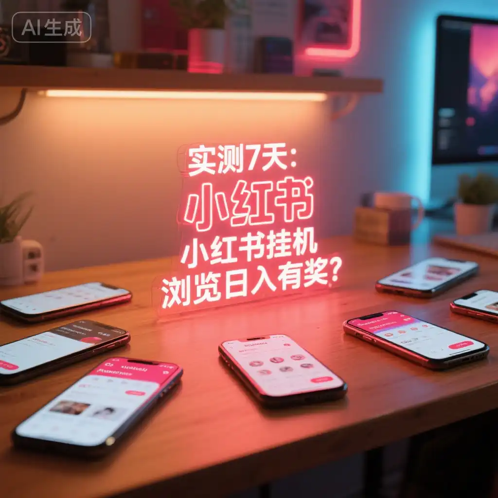 实测7天：小红书挂机浏览真能日入三位数？