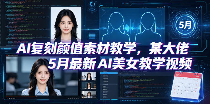 AI复刻颜值素材教学，某大佬5月最新AI美女教学视频，内含4月好物复刻教学-白蛇网