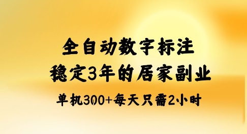 全自动数字标注，稳定3年的蓝海项目，居家也能矩阵开干的副业，单机日入3张+【揭秘】
