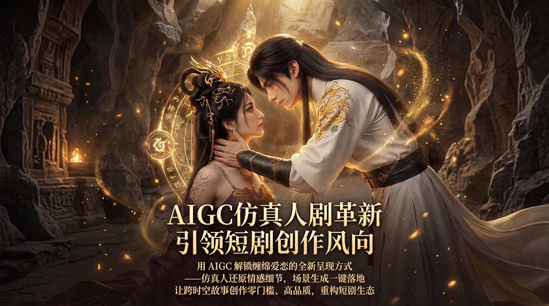 AIGC 仿真人短剧创作革新，解锁仙侠爱恋全新呈现，一键出高质场景，零门槛打造爆款剧集-白蛇网