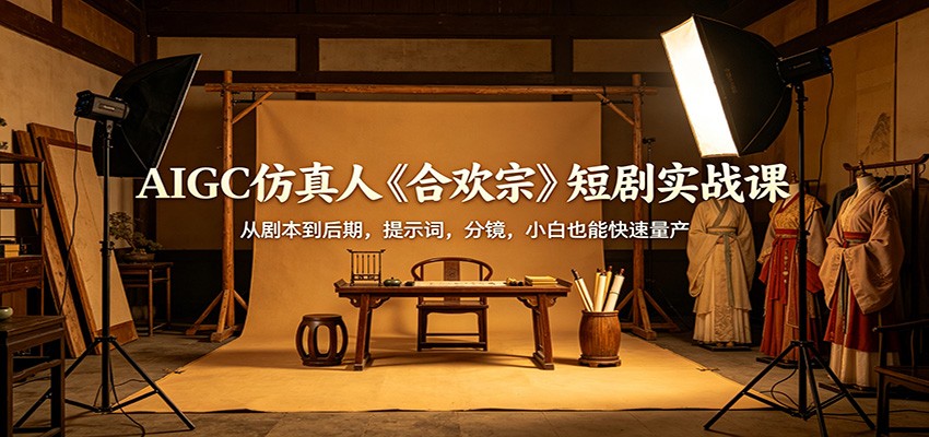 AIGC仿真人《合欢宗》短剧实战课：从剧本到后期，提示词，分镜，小白也能快速量产-白蛇网