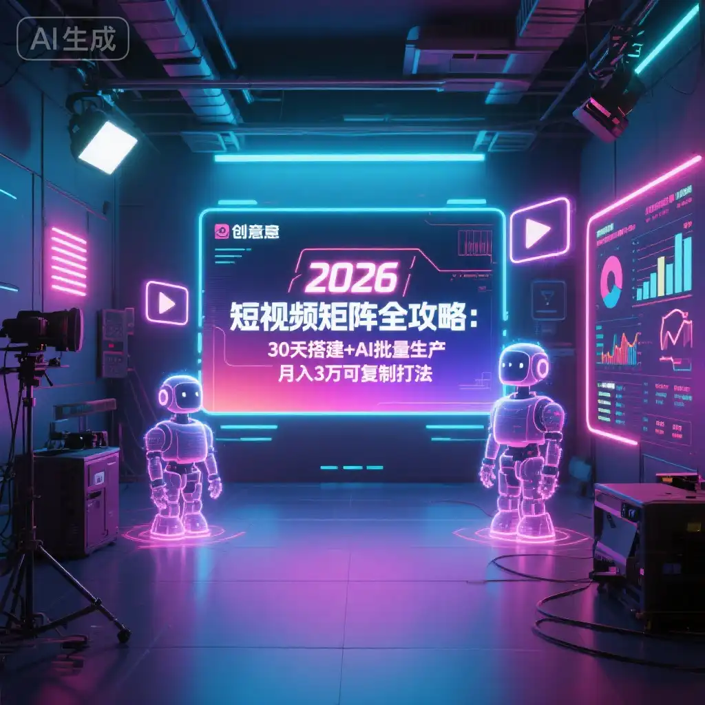 2026短视频矩阵全攻略：30天搭建+AI批量生产，月入3万可复制打法