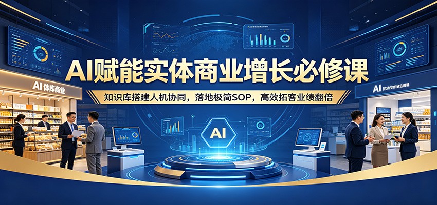 AI赋能实体商业增长必修课：知识库搭建人机协同，落地极简SOP，高效拓客业绩翻倍-白蛇网