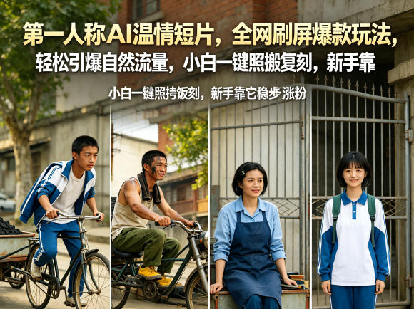 第一人称AI温情短片，全网刷屏爆款玩法，轻松引爆自然流量，小白一键照搬复刻，新手靠它稳步涨粉-白蛇网